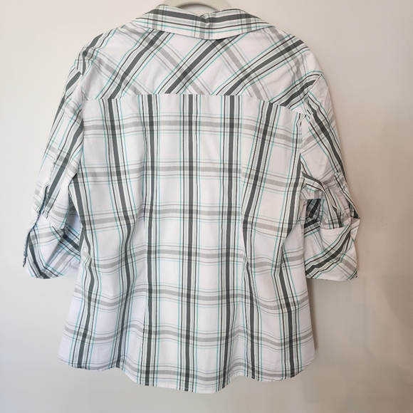 7th Avenue New York & Company size XL button up plaid shirt - Picture 4 of 4